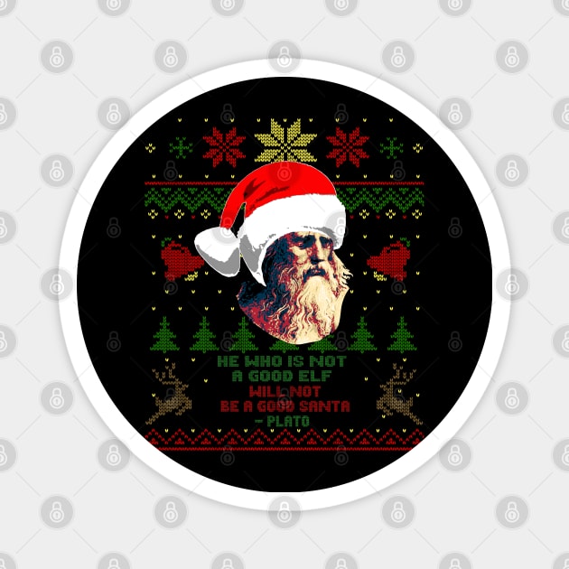 Plato Funny Christmas Quote Magnet by Nerd_art